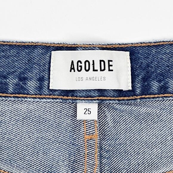 AGOLDE Parker Cutoff Denim Shorts Women’s Size 25 Clutch Distressed Raw Hem - Picture 3 of 5